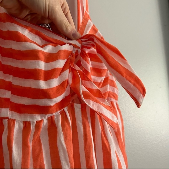 Oliphant Stripe Front Tie Midi‎ Tiered Dress - Picture 4 of 6